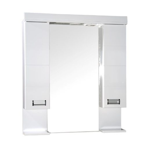 LEDA 100 cm széles dupla fali fürdőszobai tükrös szekrény integrált LED világítással, MDF polcokkal